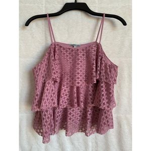 Pink Ruffly Tank Top